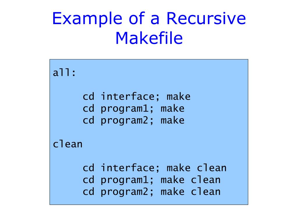 makefile recursive assignment