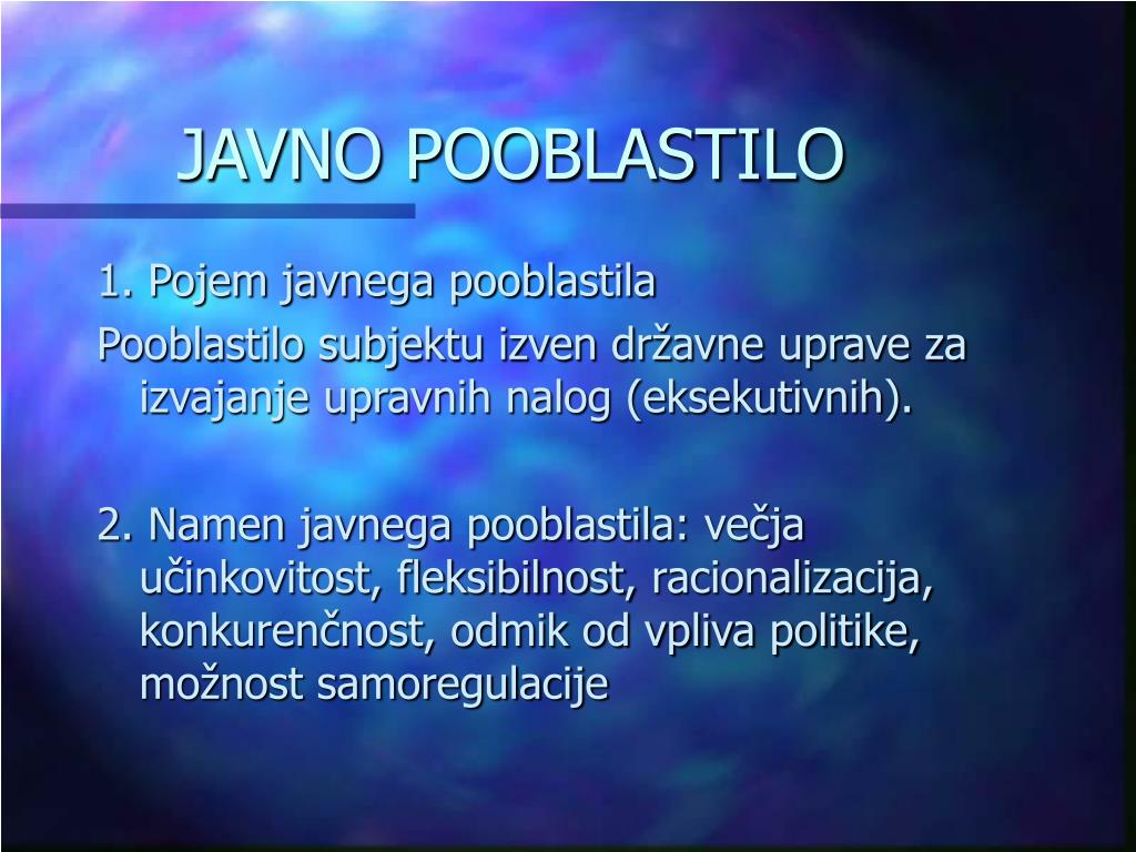 PPT - JAVNO POOBLASTILO PowerPoint Presentation, free download - ID:5550612