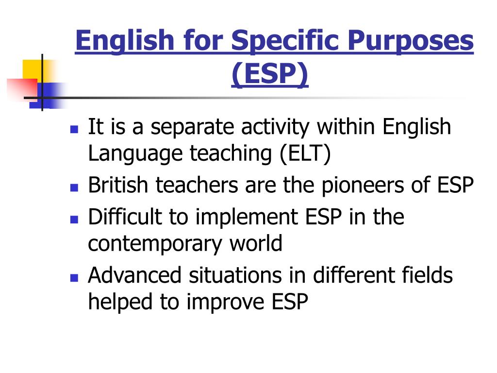 Ppt English For Specific Purposes Esp Powerpoint Presentation Free Download Id 5551488