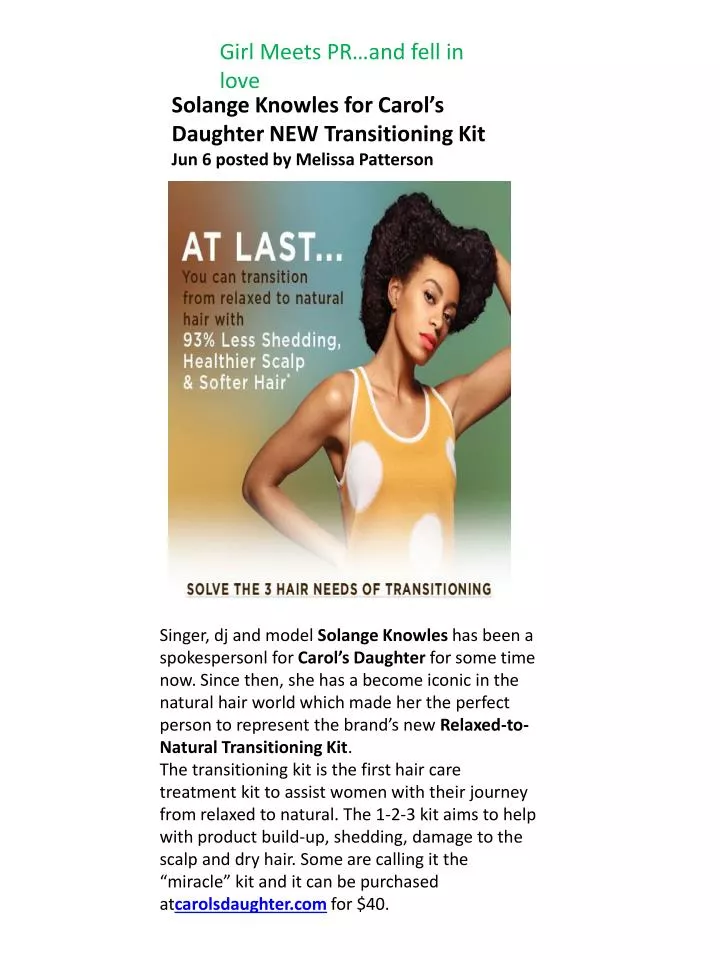Ppt Solange Knowles For Carol S Daughter New Transitioning Kit