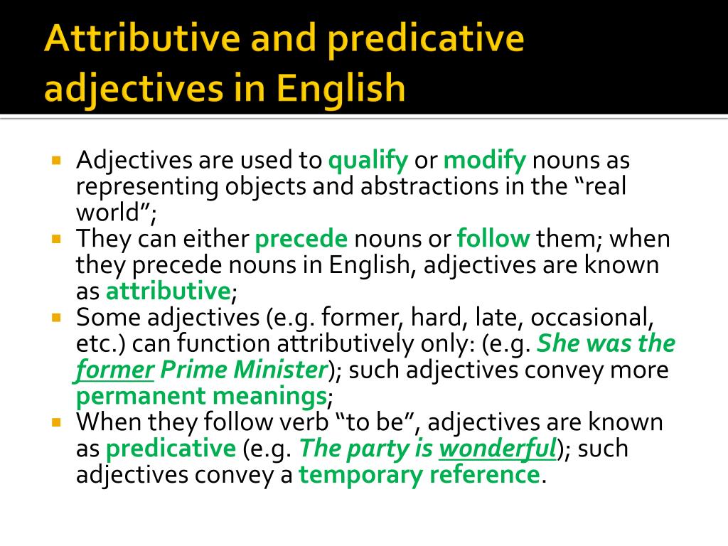 Attributive And Predicative Adjectives Worksheets For Grade 3