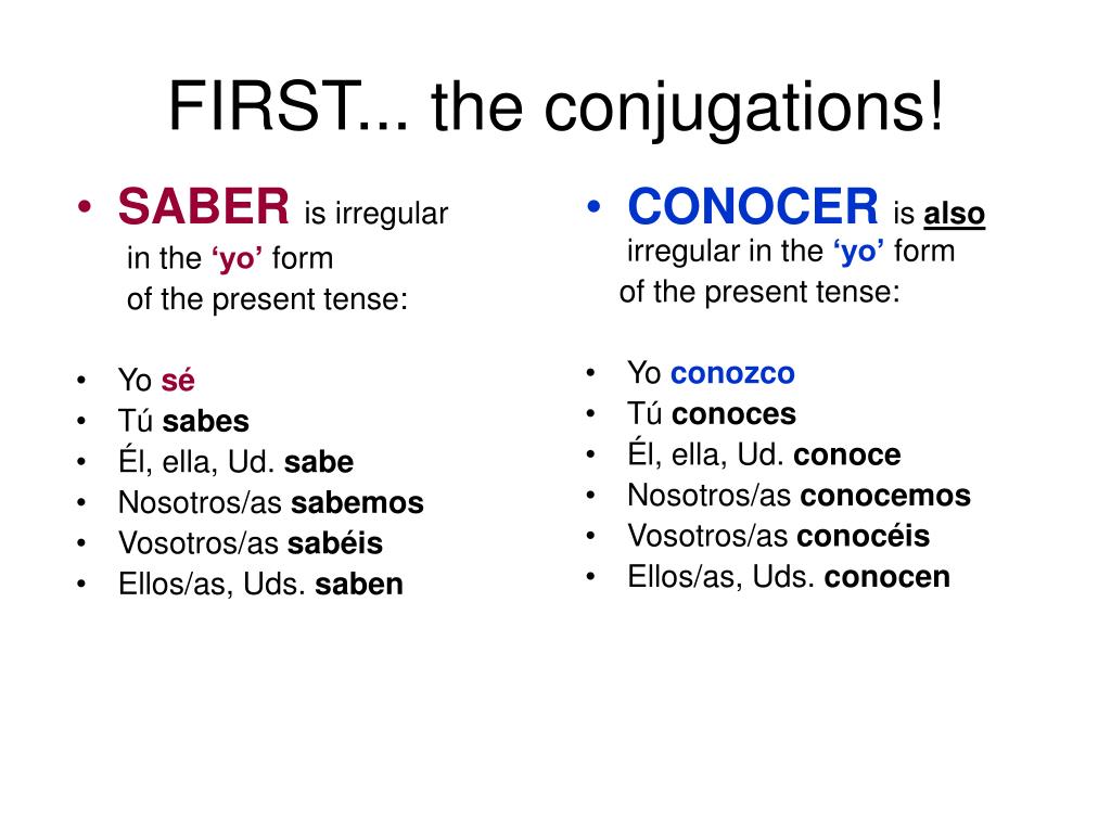 Conocer vs saber