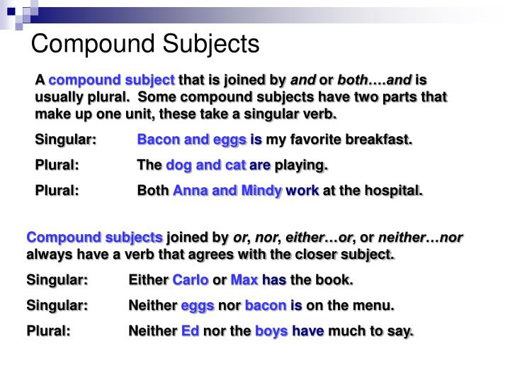 Compound Subjects And Verbs Worksheet Answers Chapter 2
