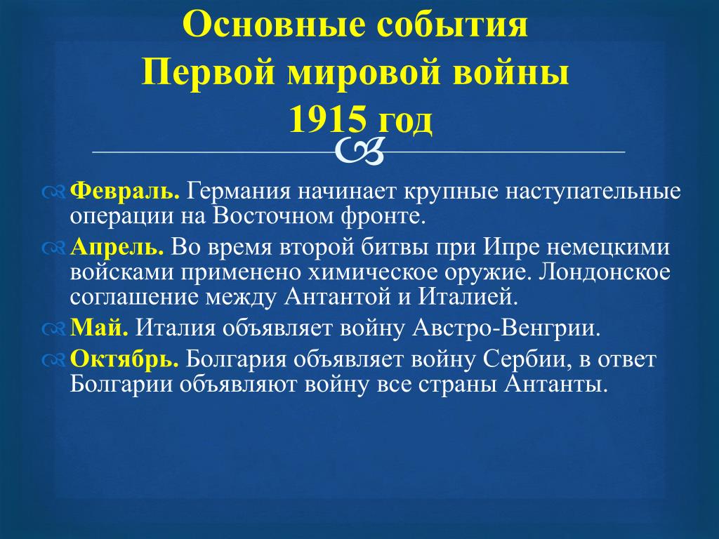 Крупнейшие события первой мировой войны. События первой мировой войны 1915. Основные события первой мировой войны. Основные события первой Миро.