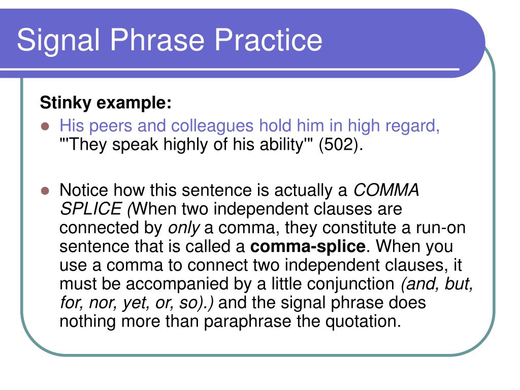 research paper signal phrases