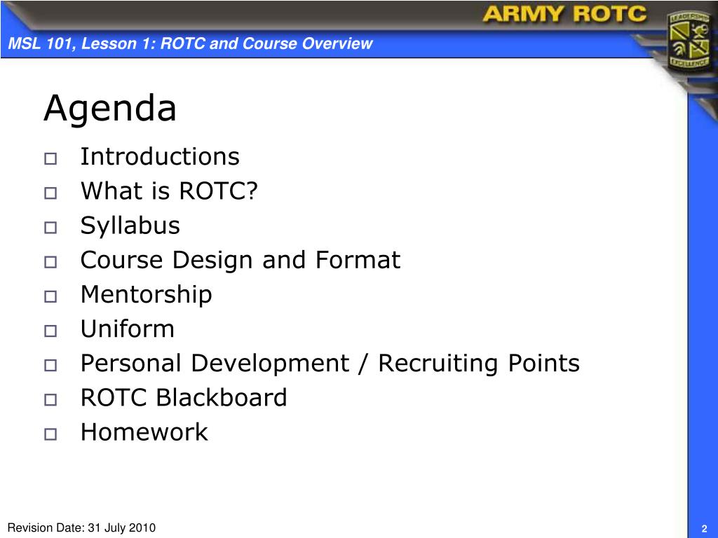 PPT ROTC Course Overview Introduction to Leadership