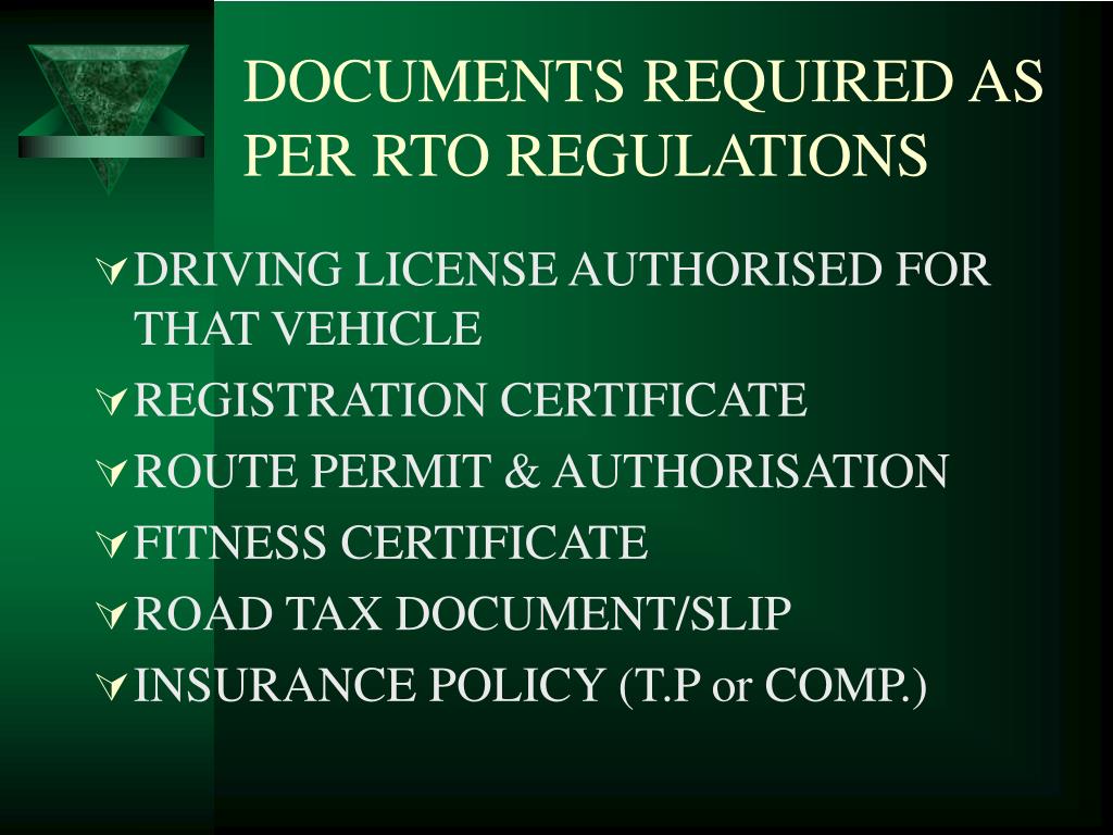 PPT RTO RULES & REGULATIONS AND THEIR IMPACT ON MOTOR OD CLAIMS OF