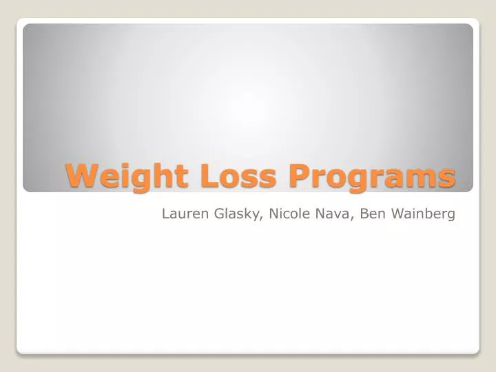 weight loss programs n.