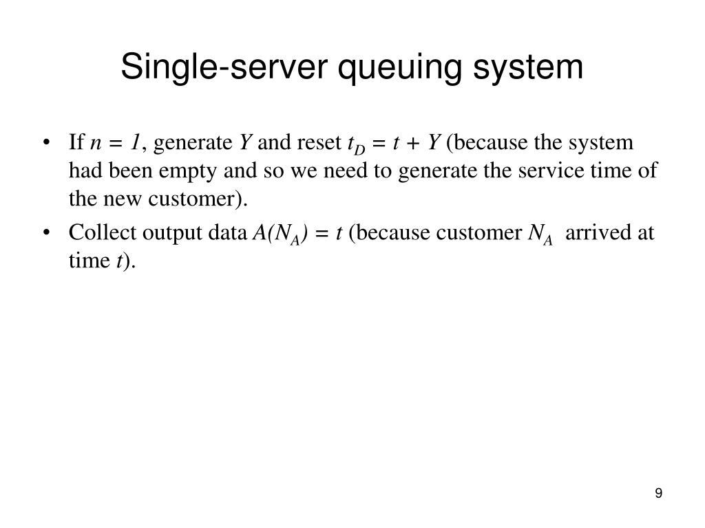 Single server queuing simulation