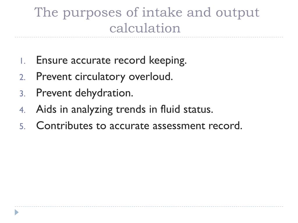 PPT - Intake and Output Calculation PowerPoint Presentation, free ...