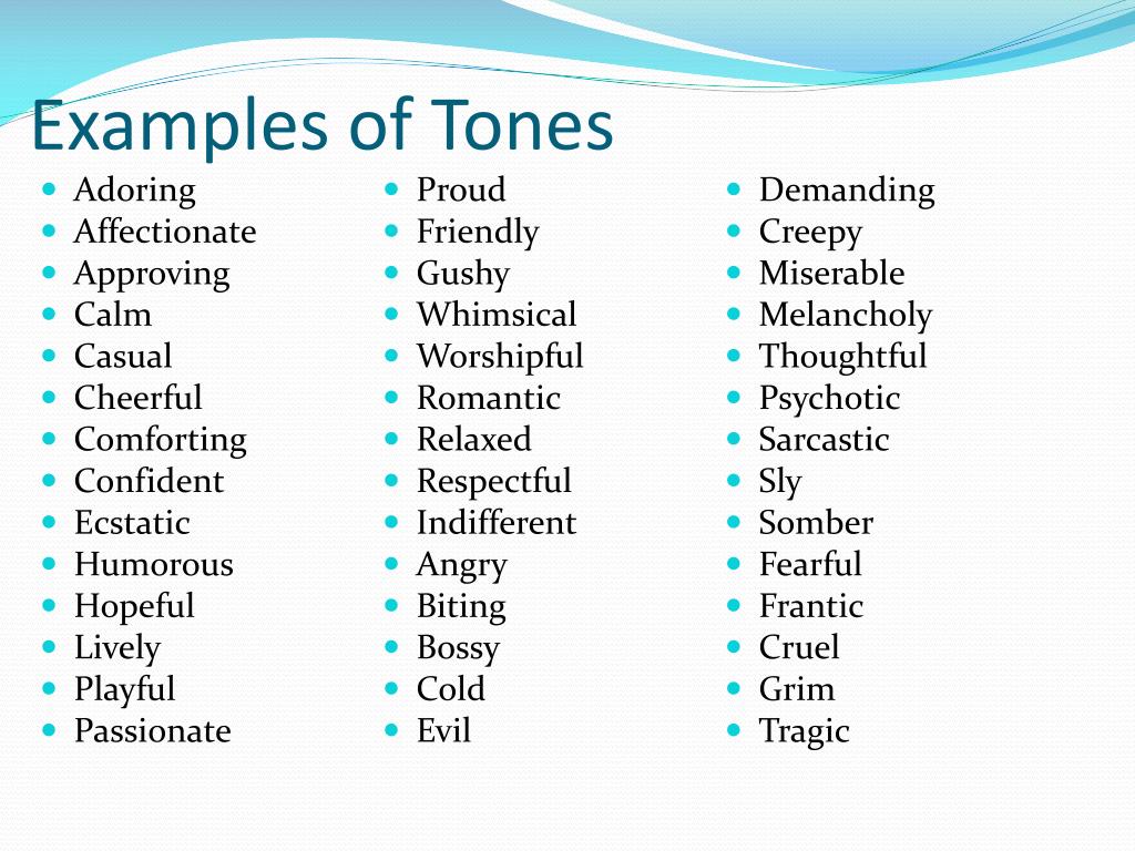 different types of tones for essays