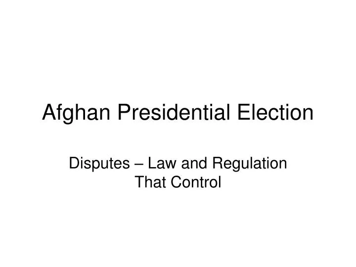 afghan presidential election n.