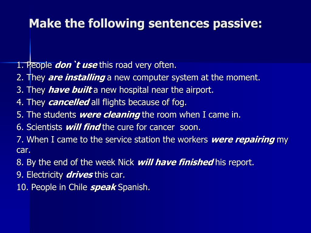 Make a necessary word. Passive sentences вопрос. Make Passive Voice. Презентация по теме Passive Voice. Used to в пассивном залоге.
