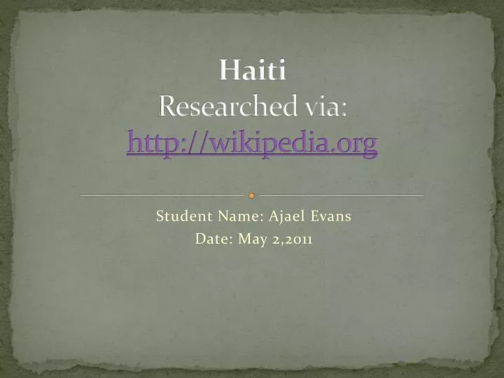haiti researched via http wikipedia org n.