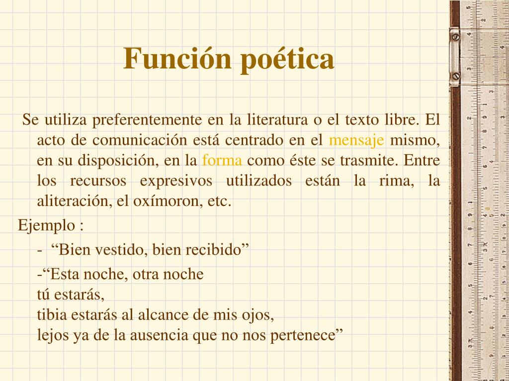 Ejemplos De Funcion De La Lengua Poetica Nuevo Ejemplo