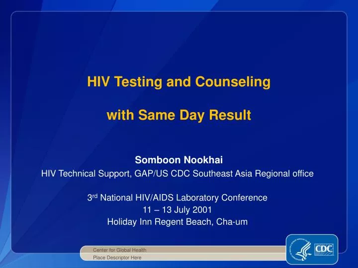 PPT HIV Testing and Counseling with Same Day Result PowerPoint