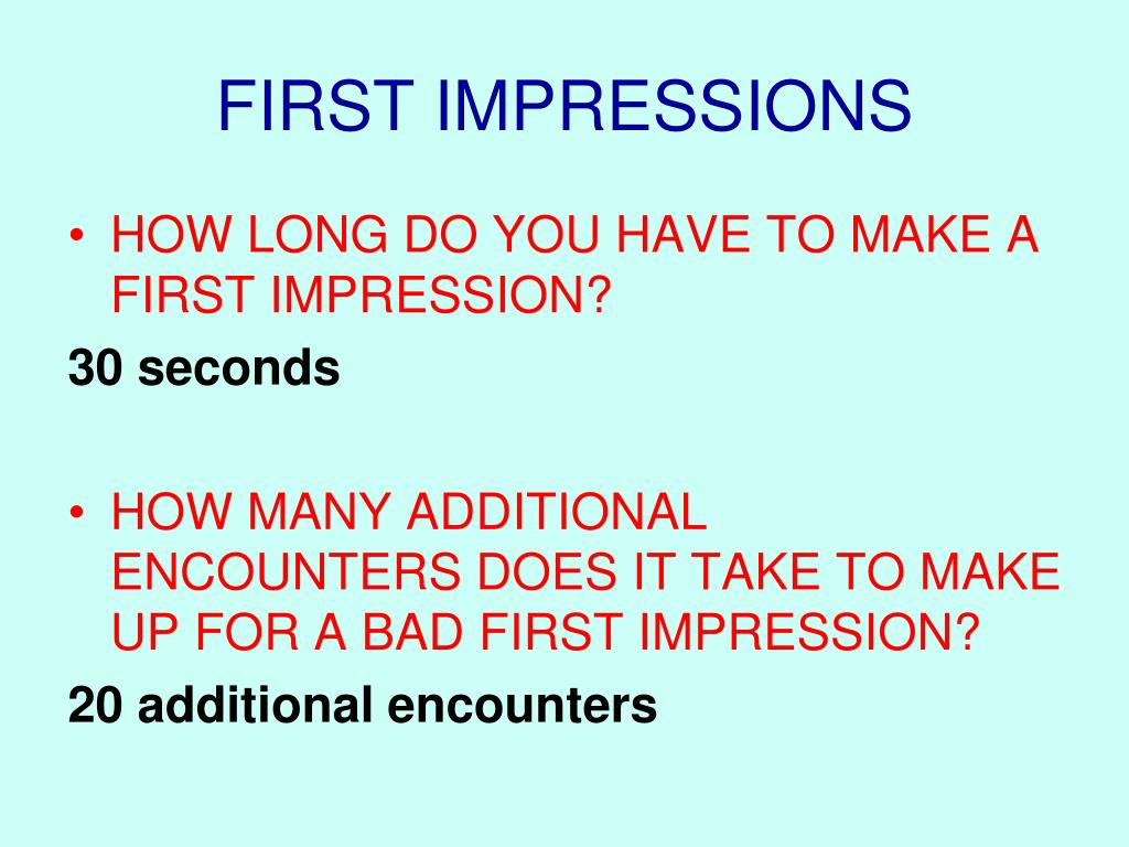How Long Does It Take To Create A First Impression PPT - FIRST IMPRESSIONS 8 CUES PowerPoint Presentation, free download