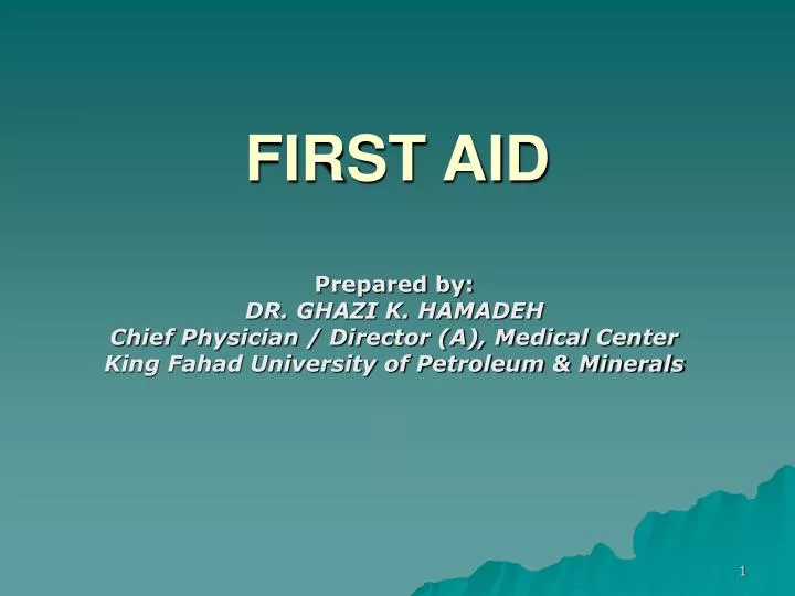 PPT FIRST AID PowerPoint Presentation, free download ID5560240