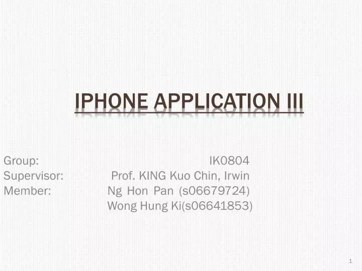 iphone application iii n.