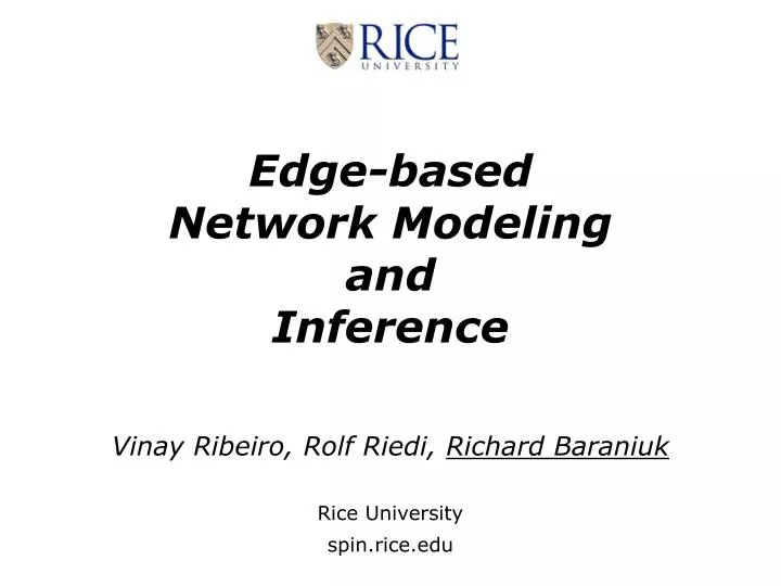 edge based network modeling and inference n.