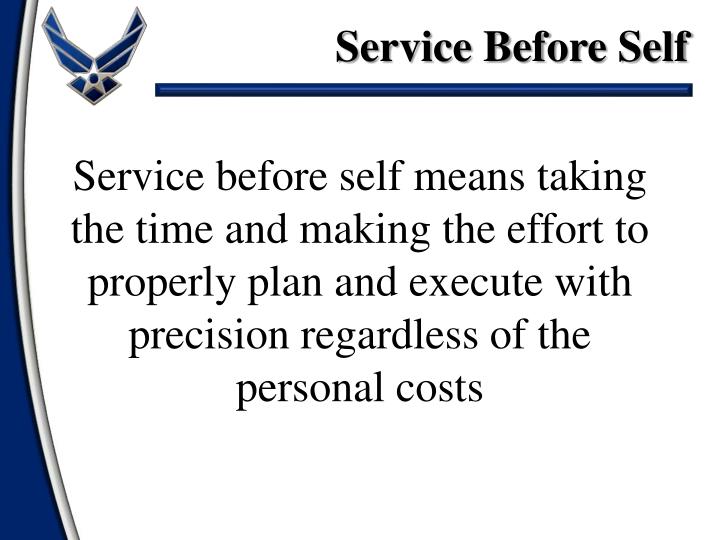Essay on service before self