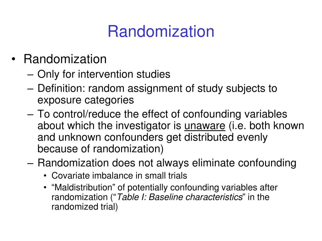 define random assignment in epidemiology