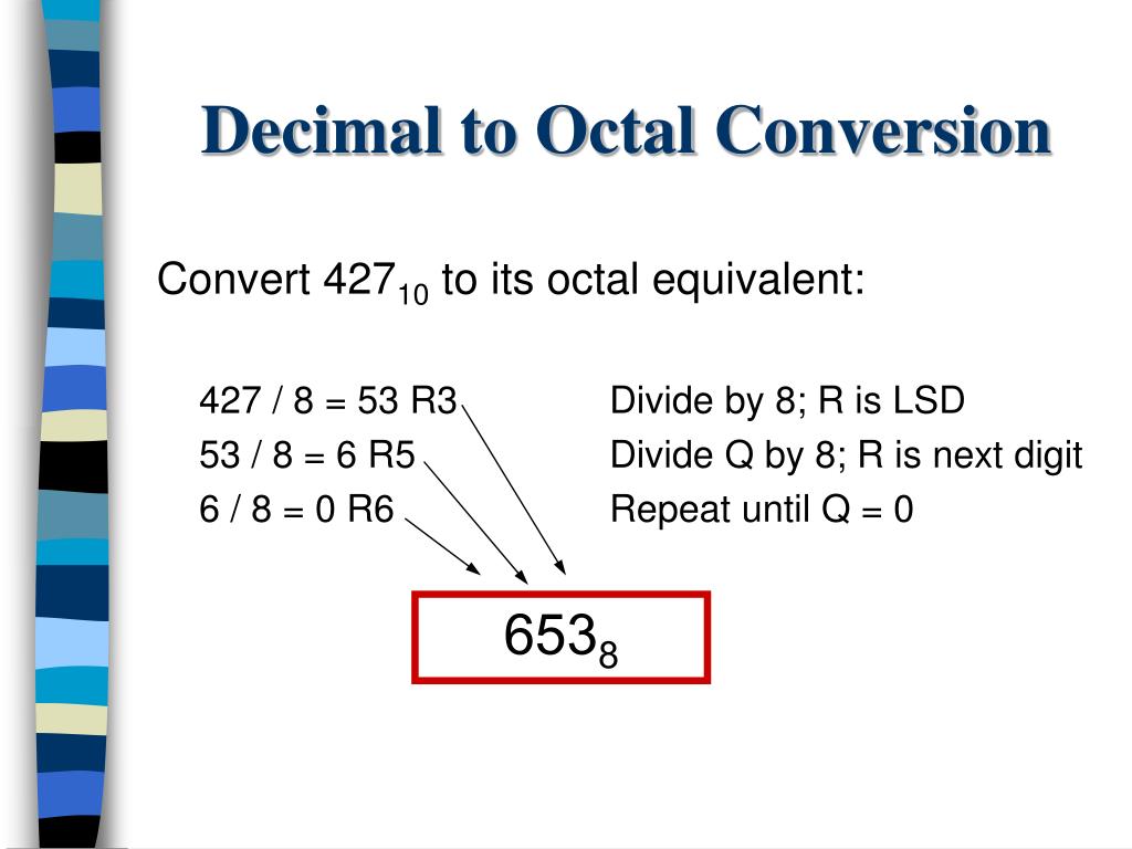 Como pasar de octal a decimal