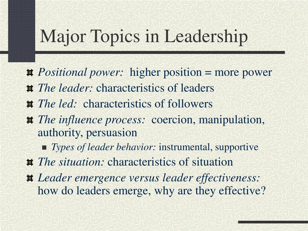 phd topic on leaders