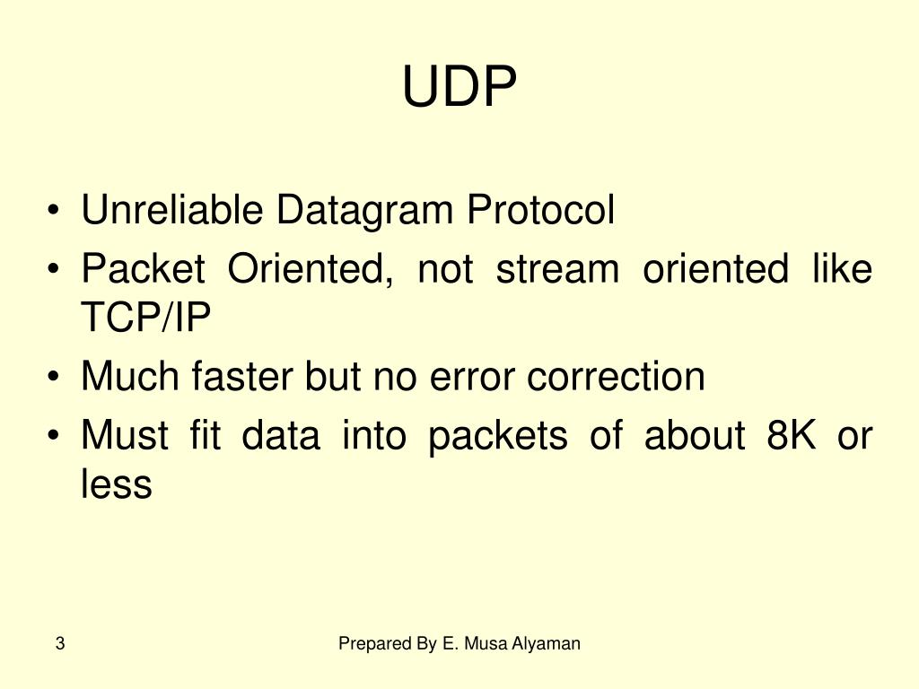 User Datagram Protocol (UDP)