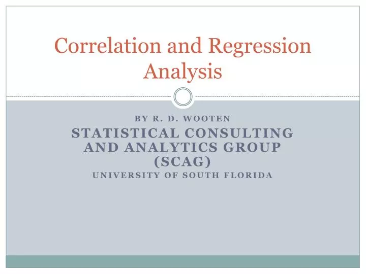 correlation and regression analysis in research methodology ppt