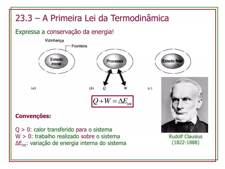 Sobre A 1 Lei Da Termodinamica Podemos Dizer