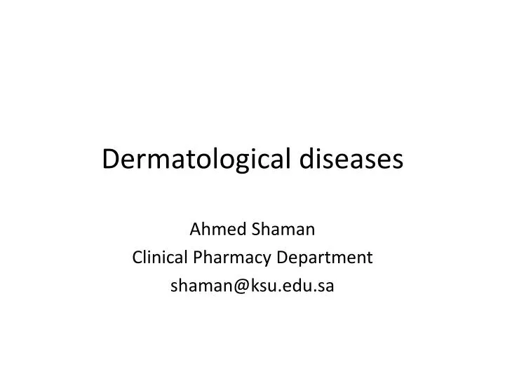 dermatological diseases n.