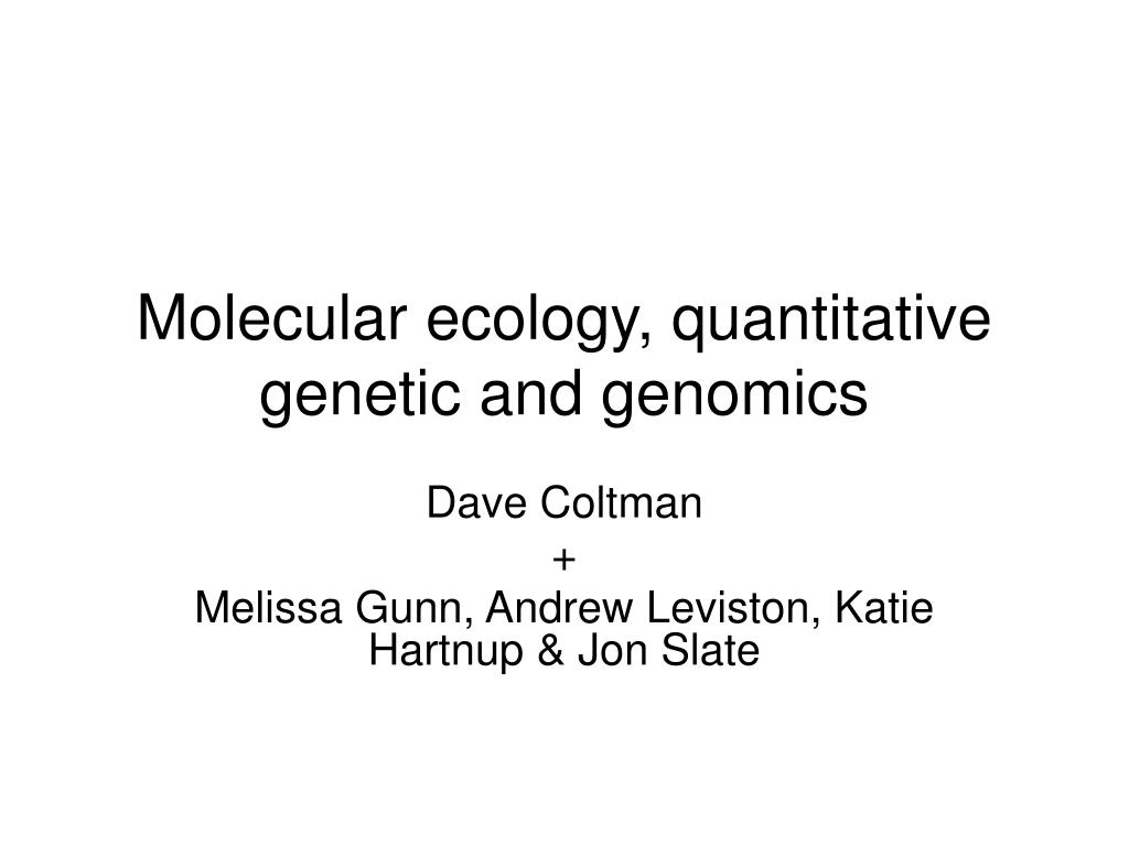 Molecular Ecology, Molecular Genetics Journal