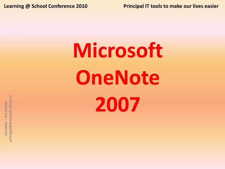 ms office onenote 2007
