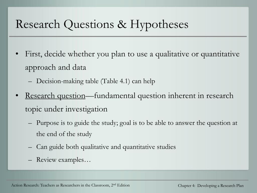 chapter 4 example of quantitative research