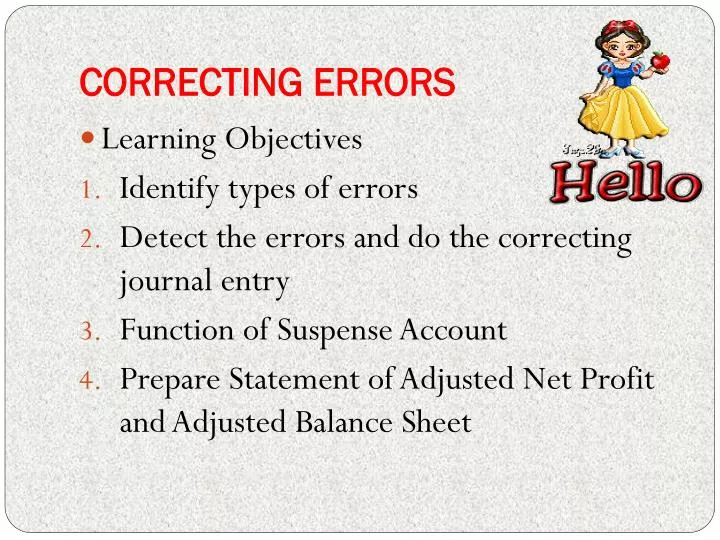 PPT - CORRECTING ERRORS PowerPoint Presentation, free download - ID:5572325