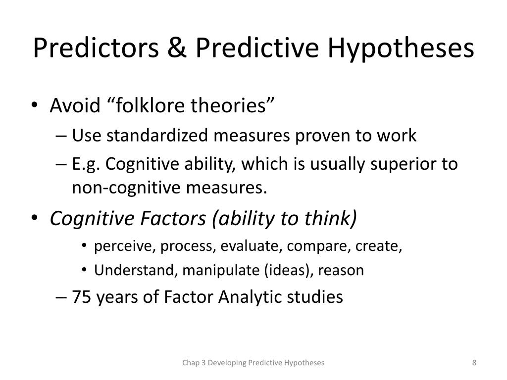 predictive hypothesis definition psychology