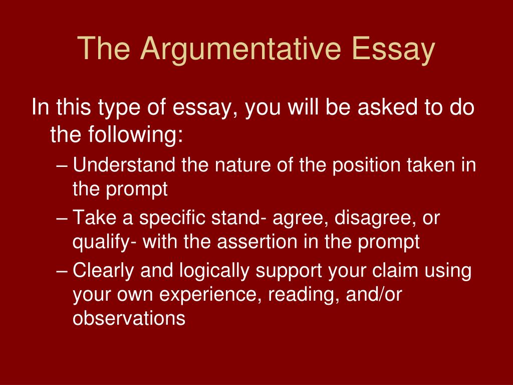 ap argumentative essay ppt