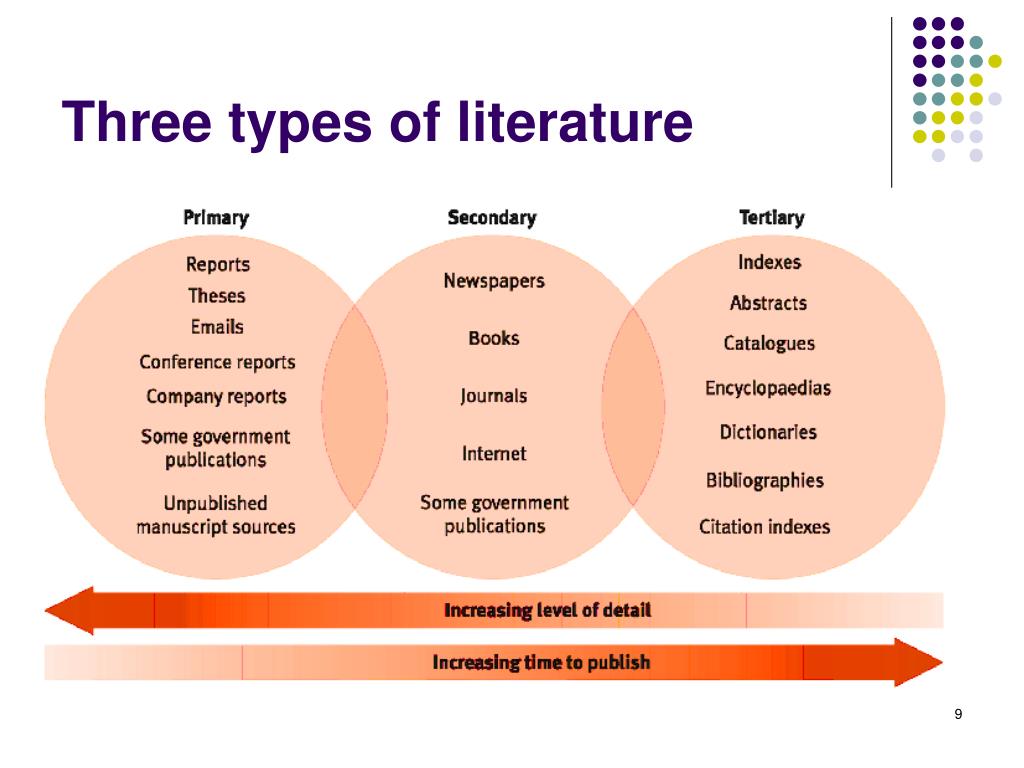 what are the categories of literature review