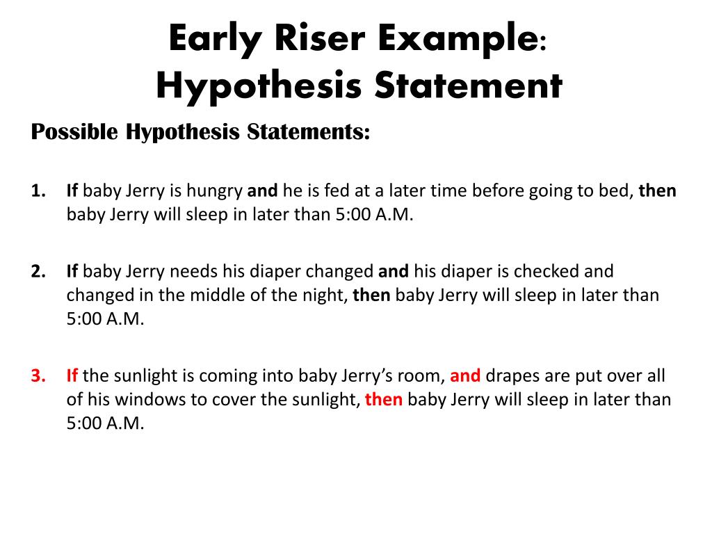 hypothesis statement example science