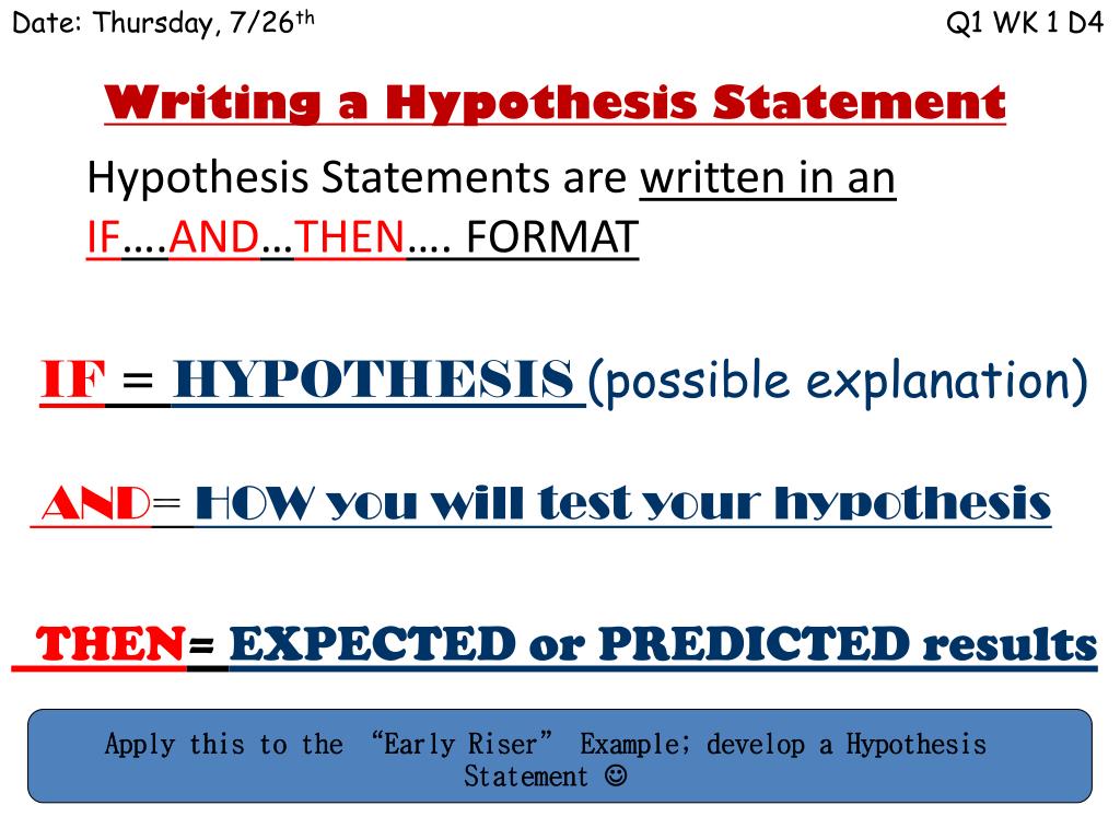 what is statement of the hypothesis