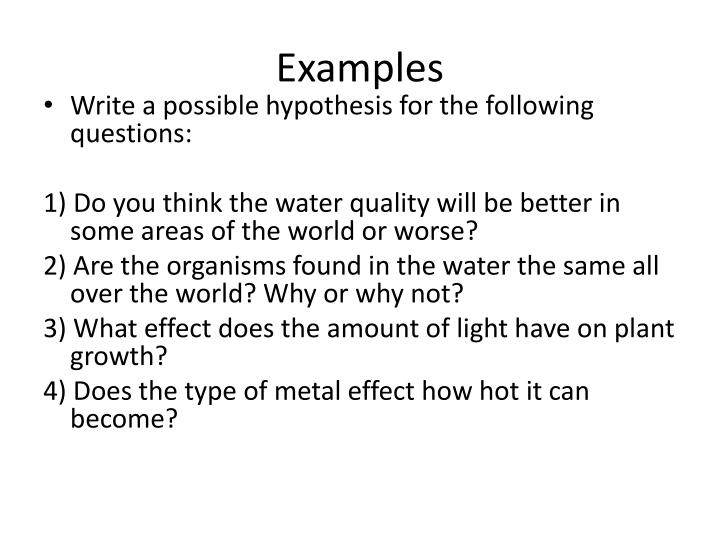 hypothesis examples of sentence