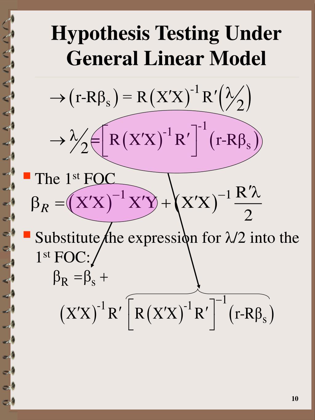 hypothesis test linear models