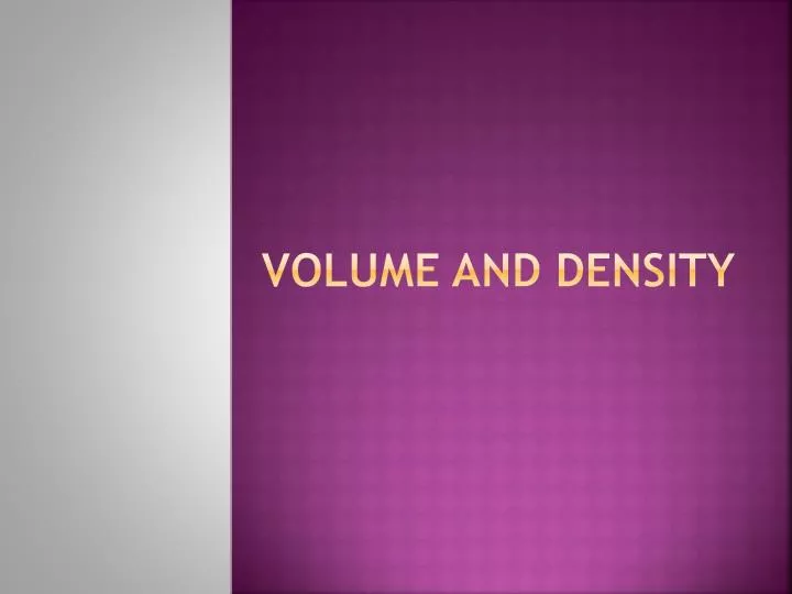 volume and density n.