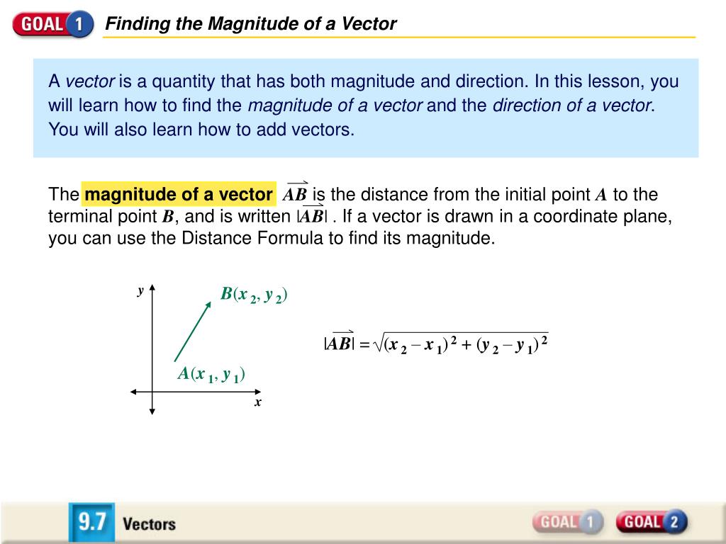 PPT - Finding the Magnitude of a Vector PowerPoint Presentation