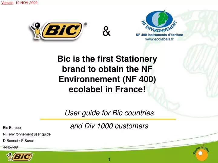 PPT - User guide for Bic countries and Div 1000 customers PowerPoint  Presentation - ID:5576134