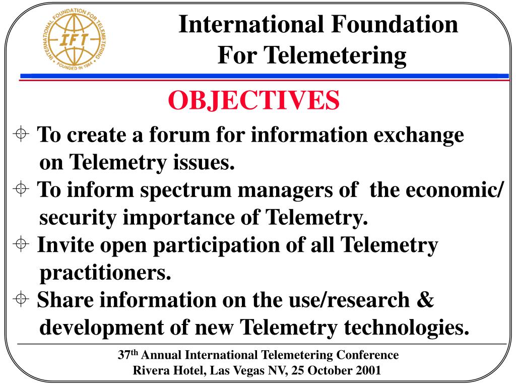 PPT International Foundation For Telemetering PowerPoint Presentation