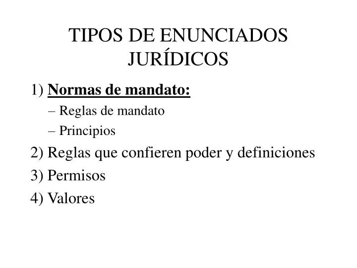 PPT TIPOS DE ENUNCIADOS JURÍDICOS PowerPoint