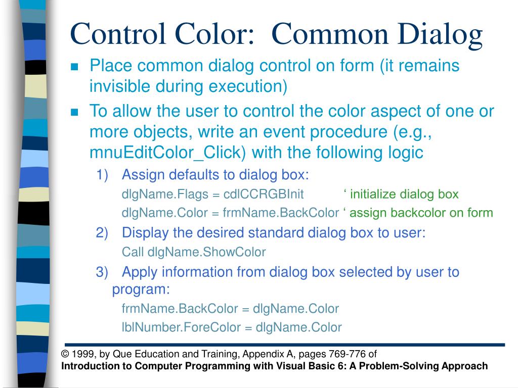 Dialog controls
