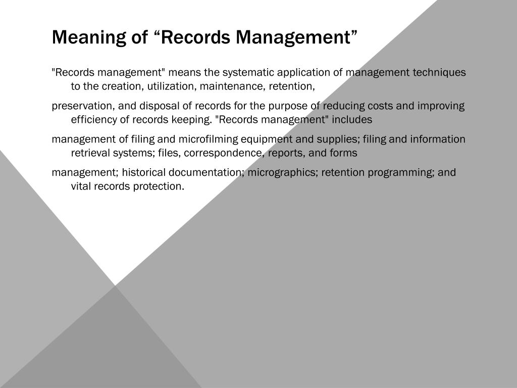 PPT - RECORDS MANAGEMENT UPDATE PowerPoint Presentation, free download -  ID:5577288